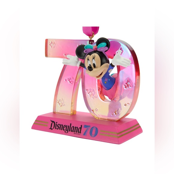 Disney Minnie Mouse Rare Disneyland 70th Anniversary Pink Figural Ornament,NWT - Picture 4 of 4